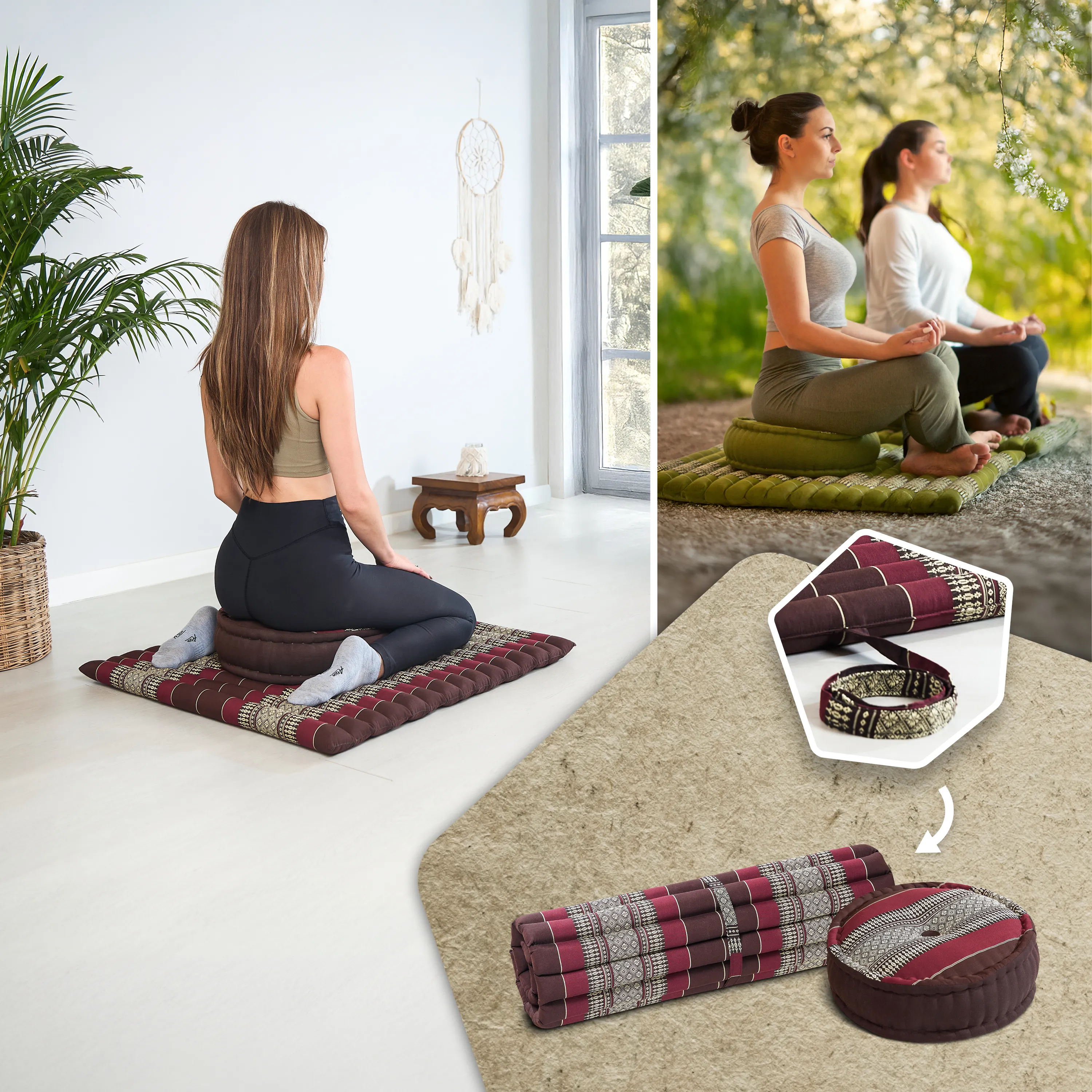 Kapok meditationskudde, set XL