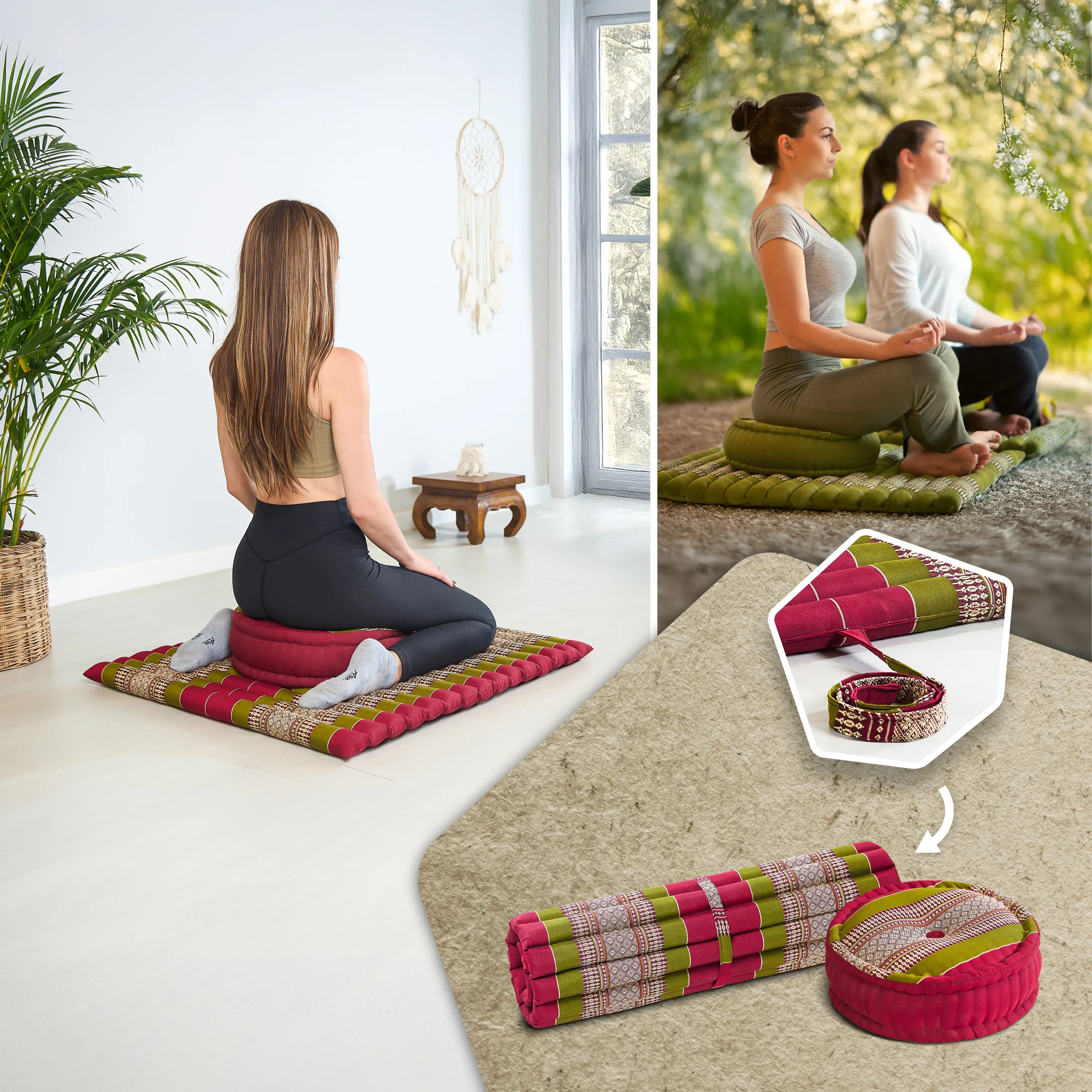 Kapok meditationskudde, set XL