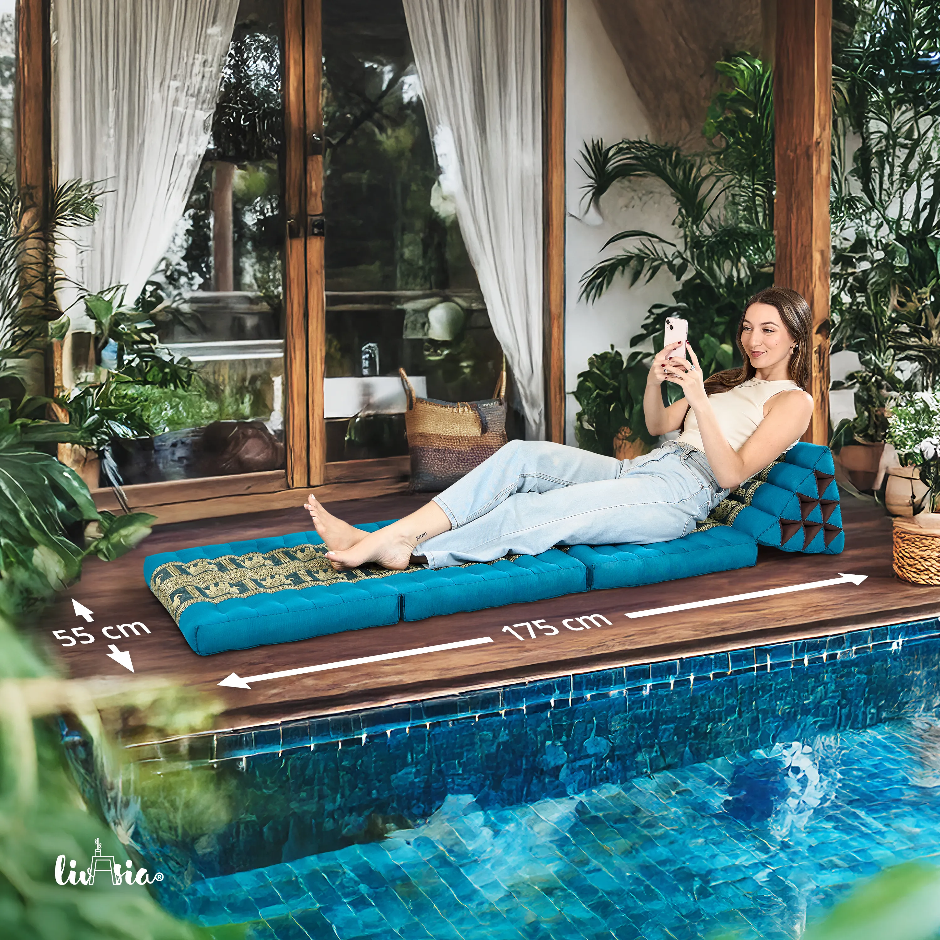 Kapok thaikudde 3 liggdelar, deluxe