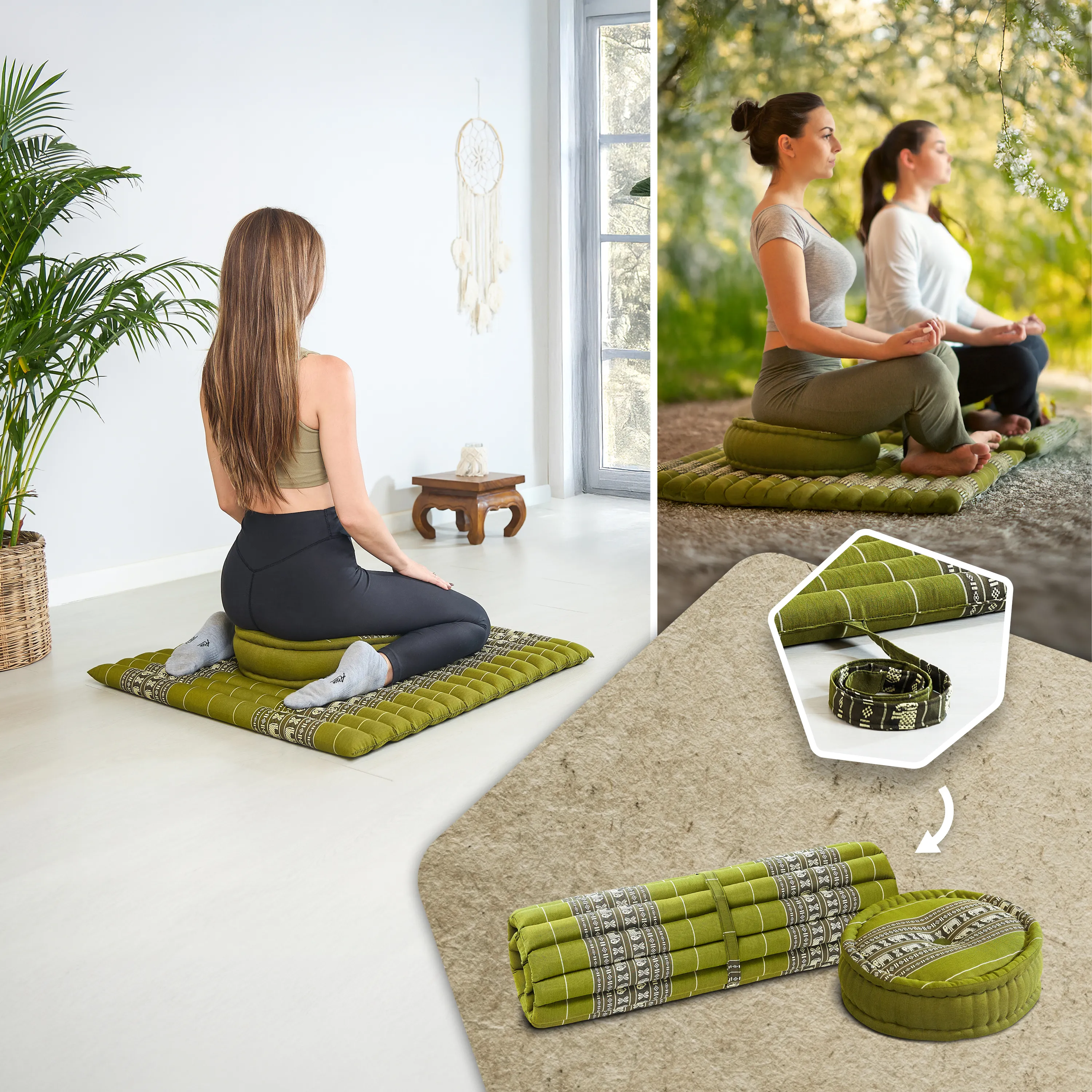 Kapok meditationskudde, set XL