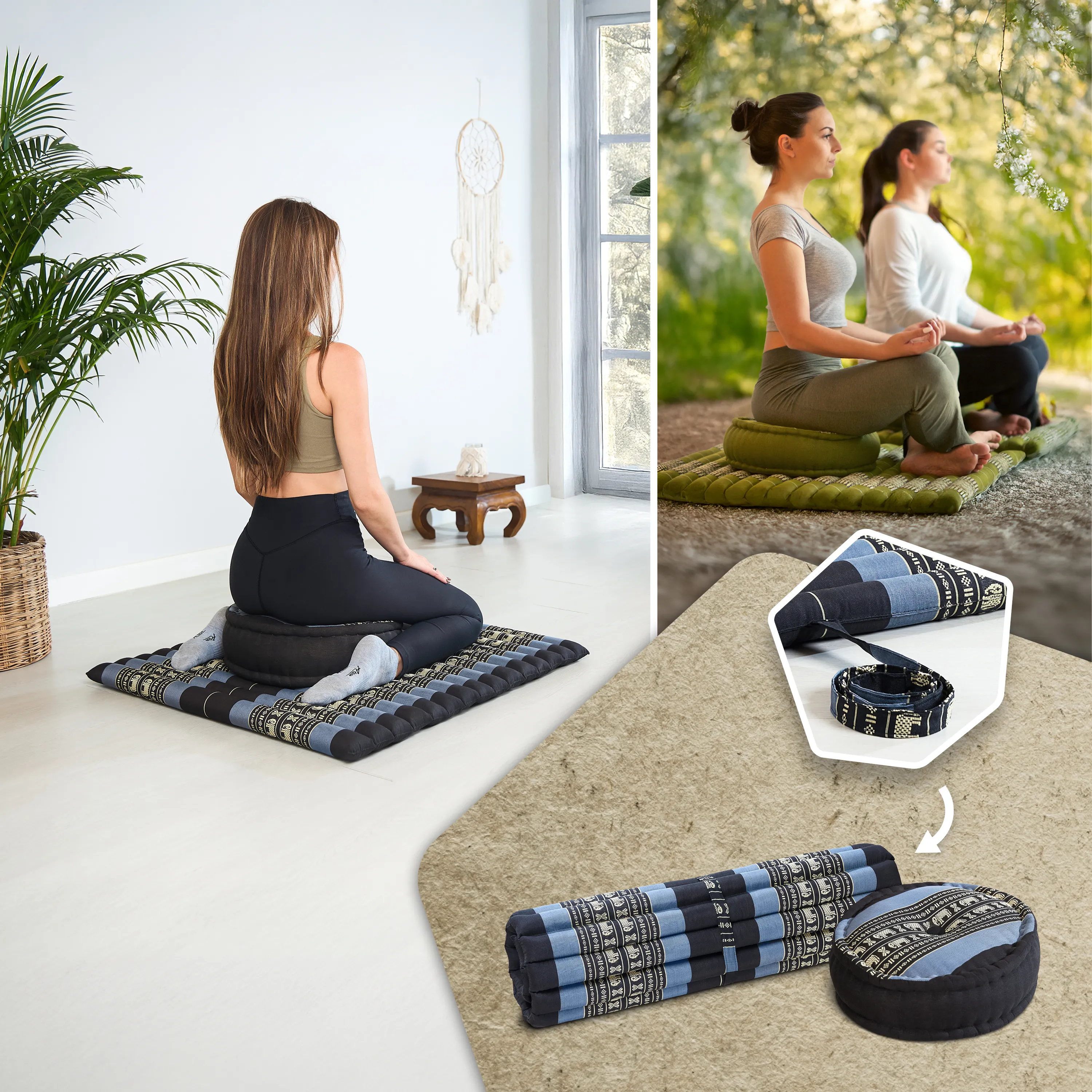 Kapok meditationskudde, set XL