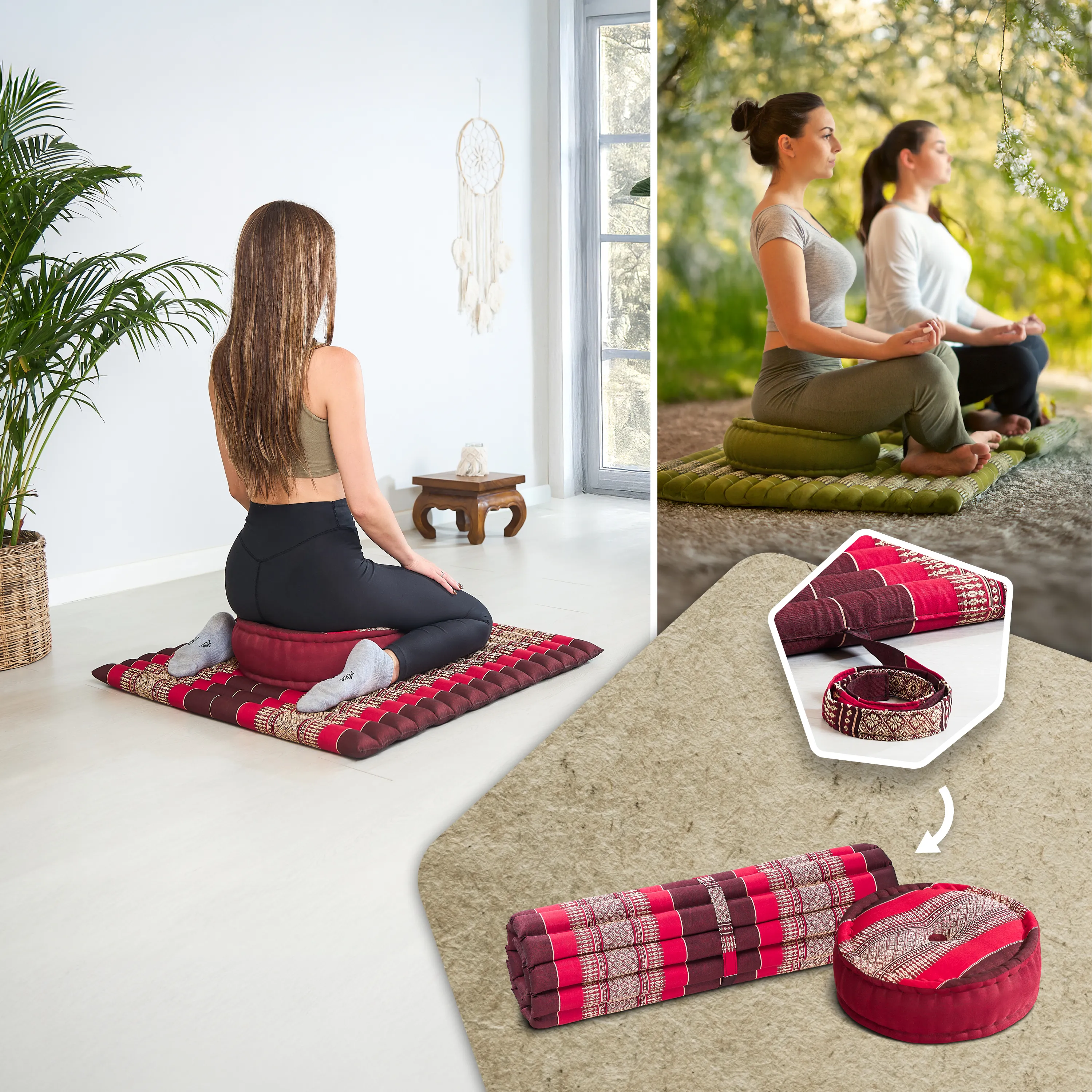 Kapok meditationskudde, set XL
