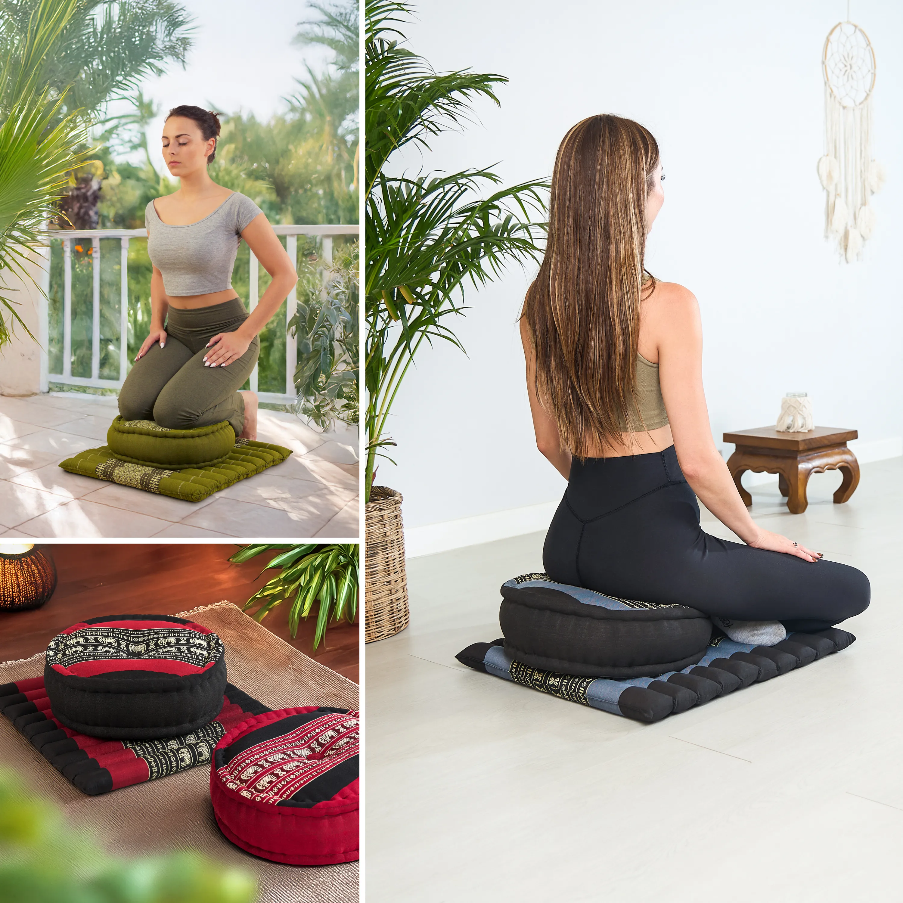 Kapok meditationskudde, set L