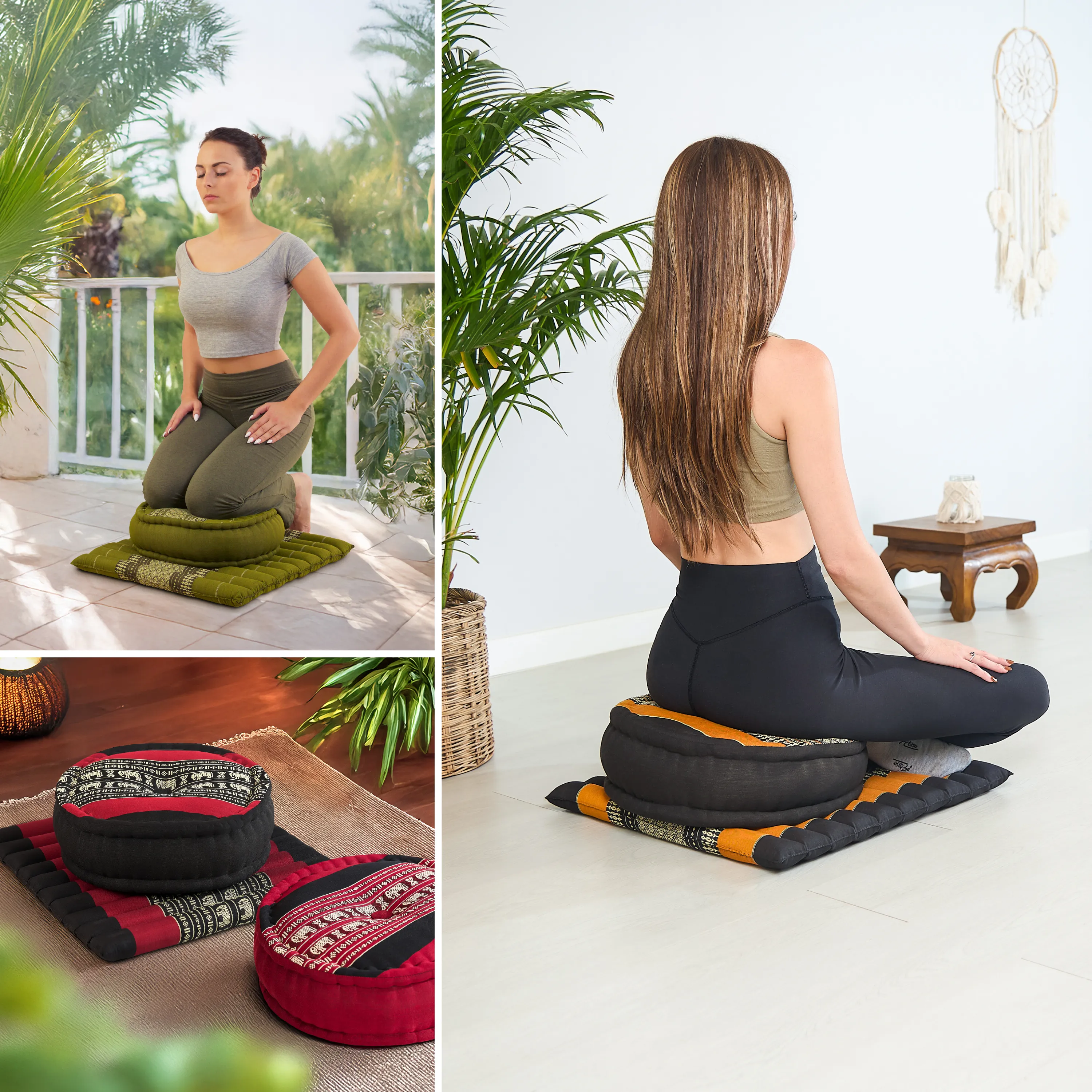 Kapok meditationskudde, set L