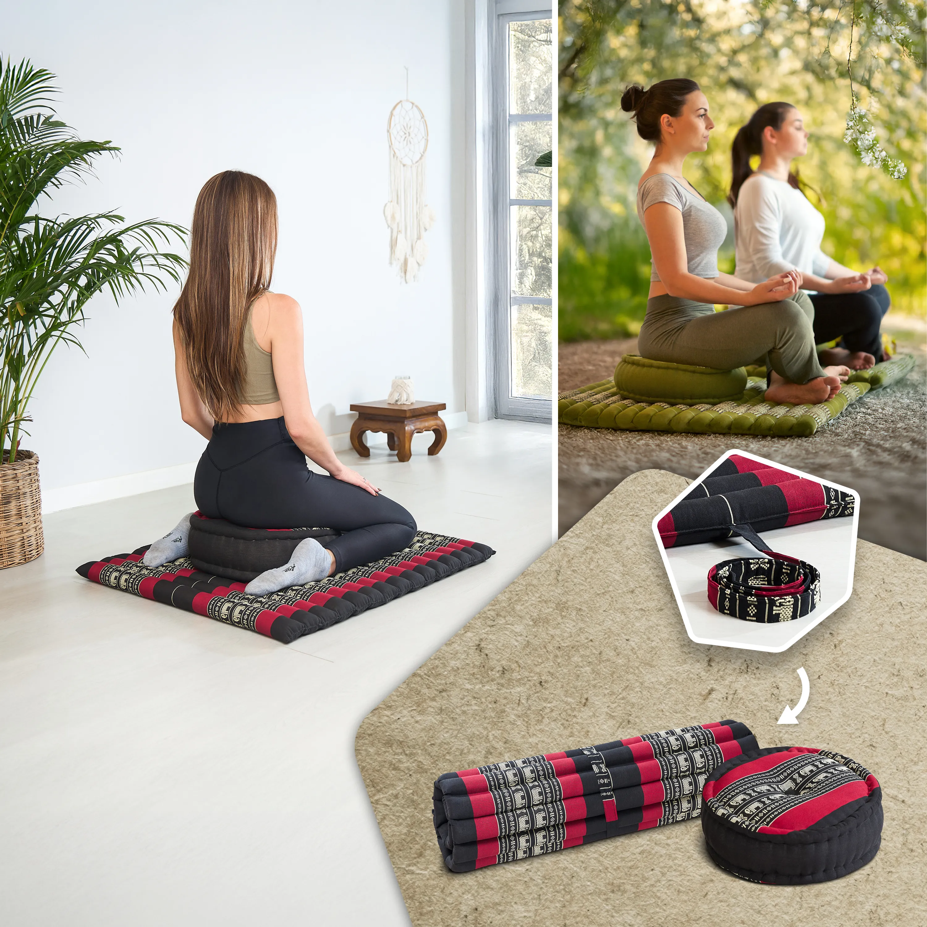 Kapok meditationskudde, set XL