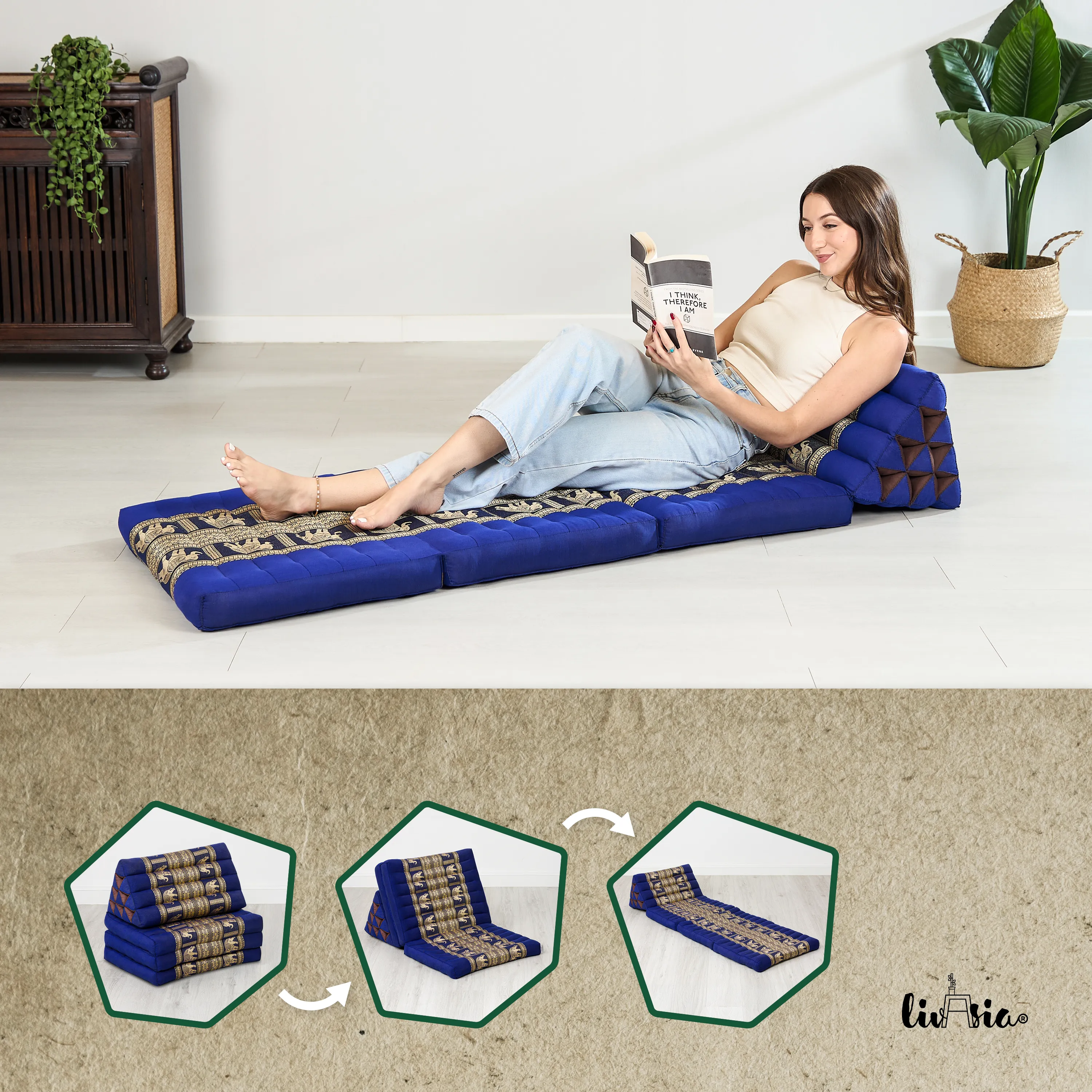 Kapok thaikudde 3 liggdelar, deluxe