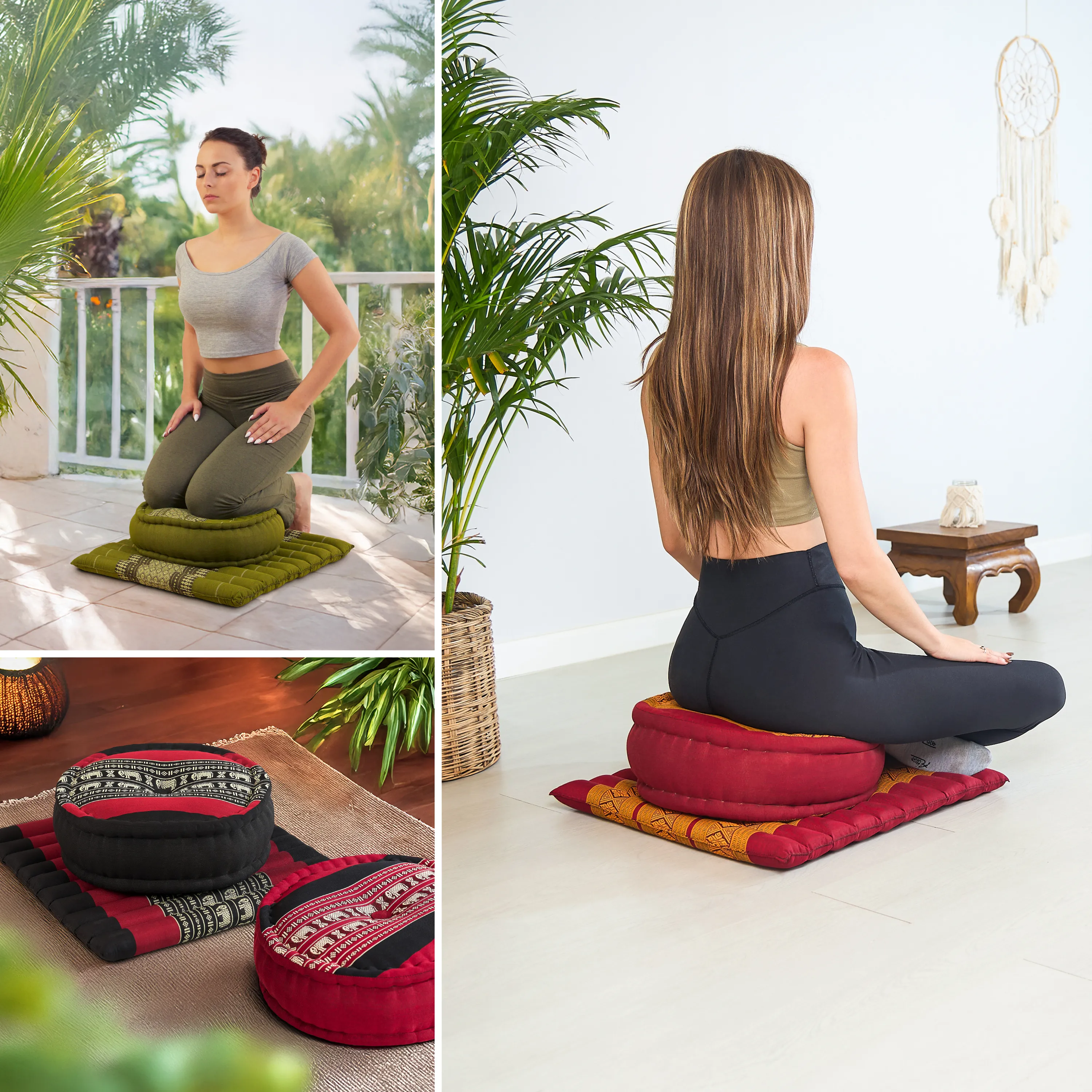 Kapok meditationskudde, set L
