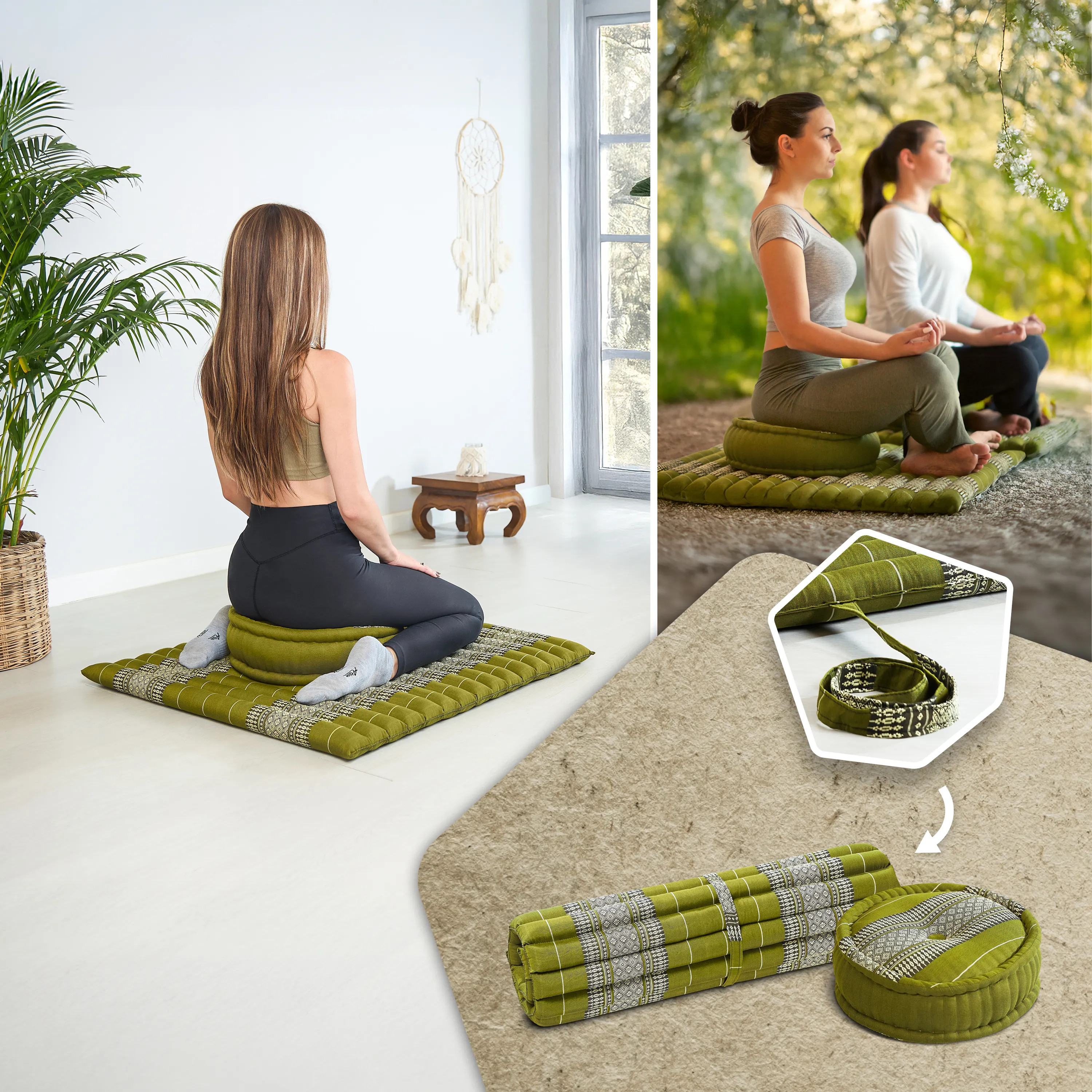 Kapok meditationskudde, set XL