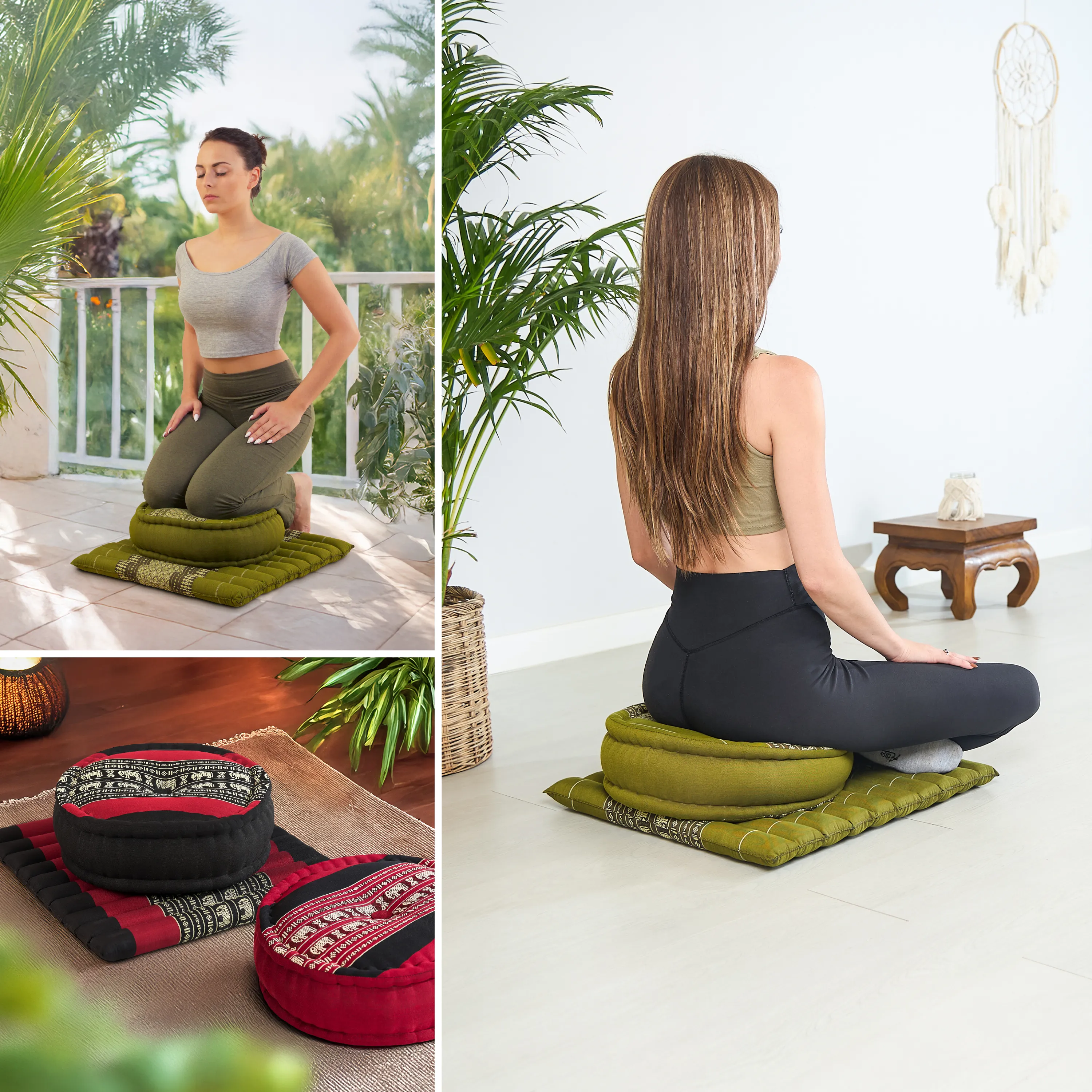 Kapok meditationskudde, set L