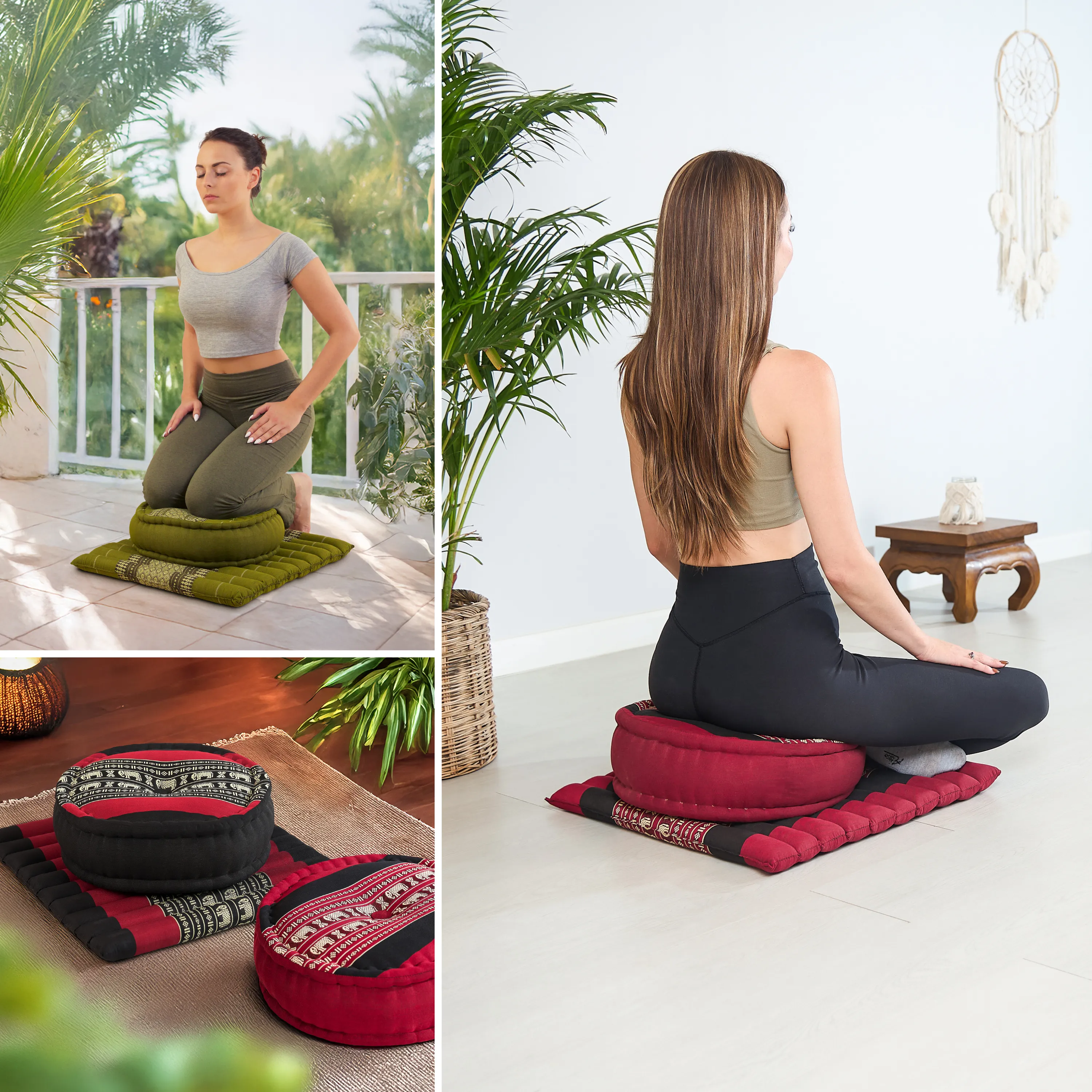 Kapok meditationskudde, set L
