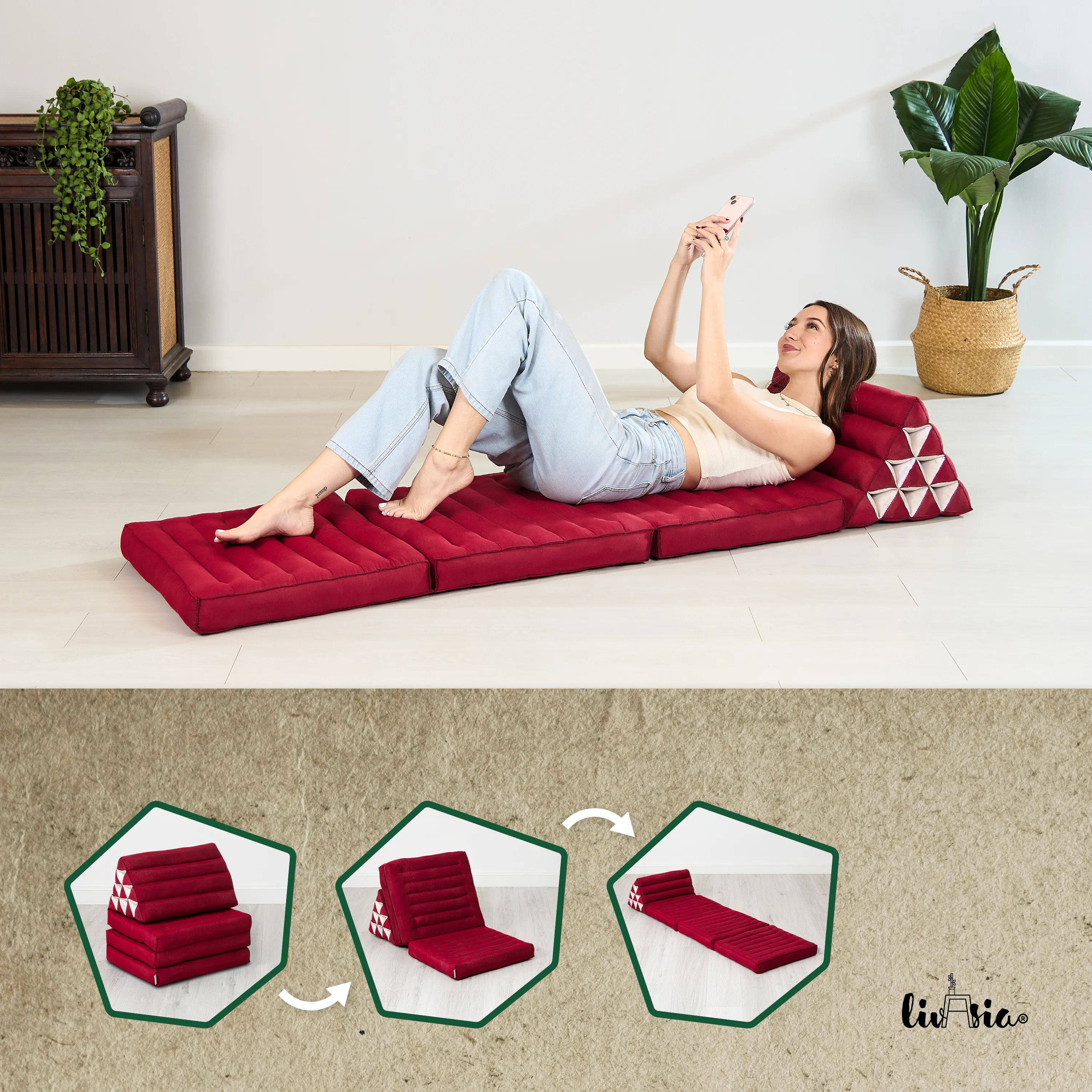 Kapok thaikudde 3 liggdelar, basic