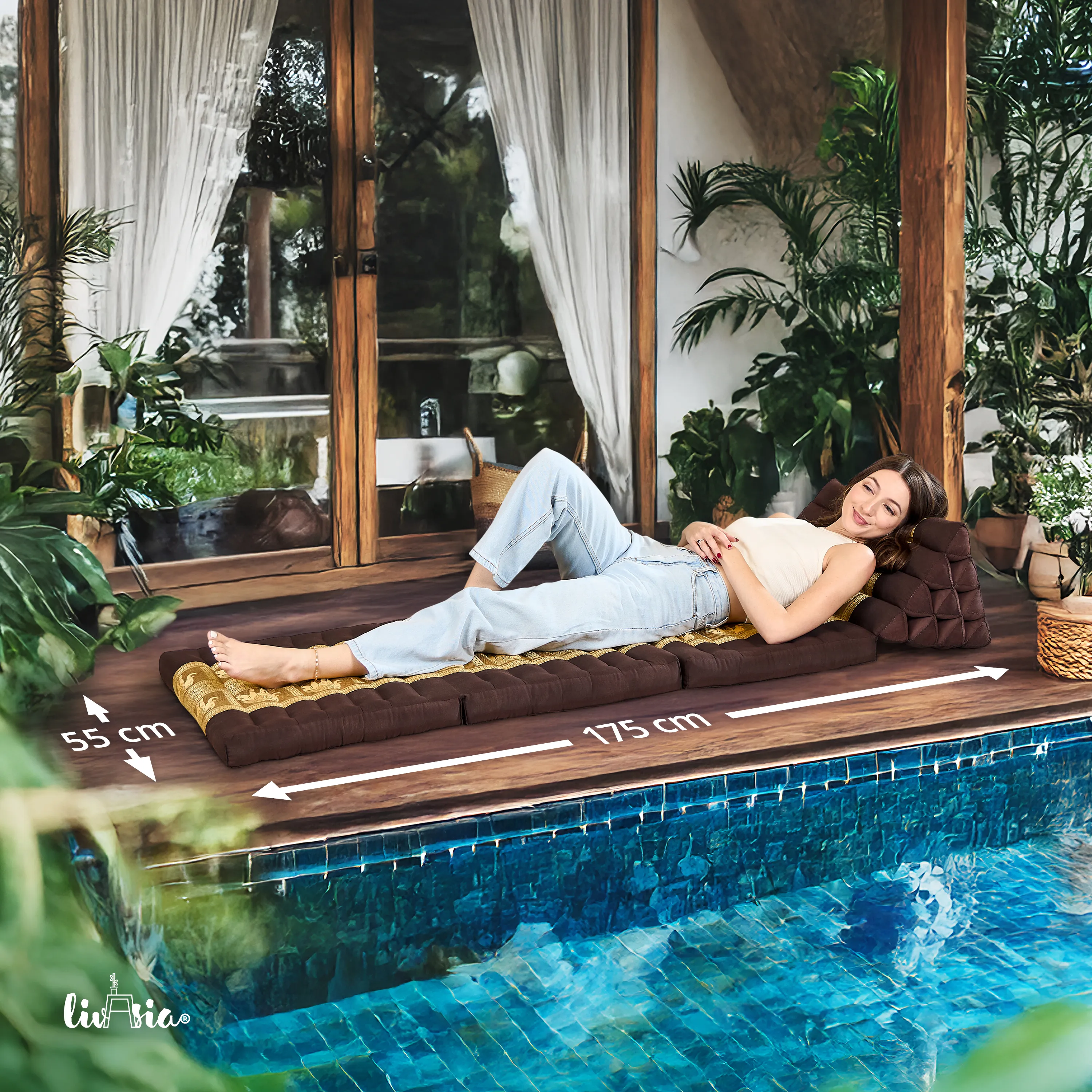 Kapok thaikudde 3 liggdelar, deluxe