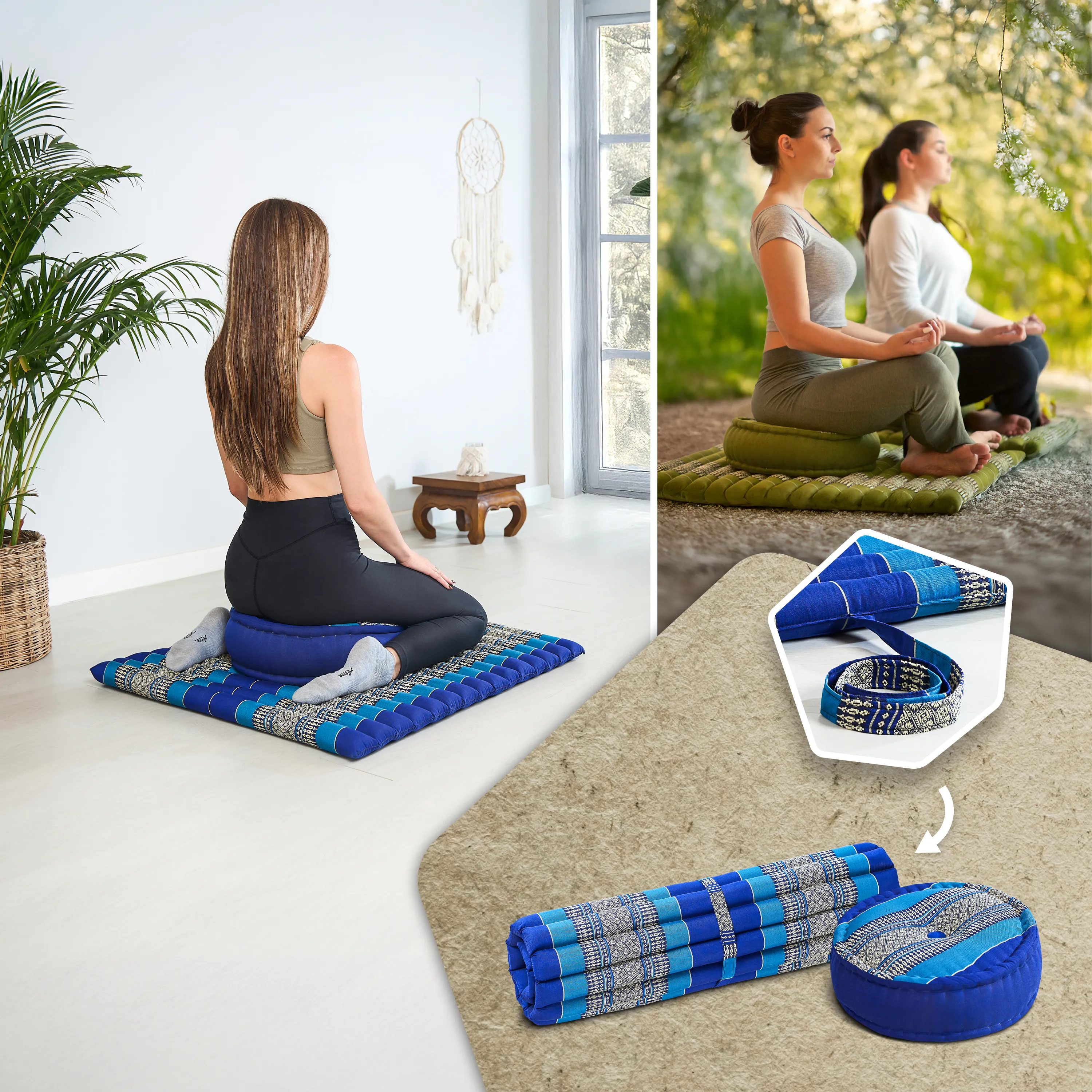 Kapok meditationskudde, set XL