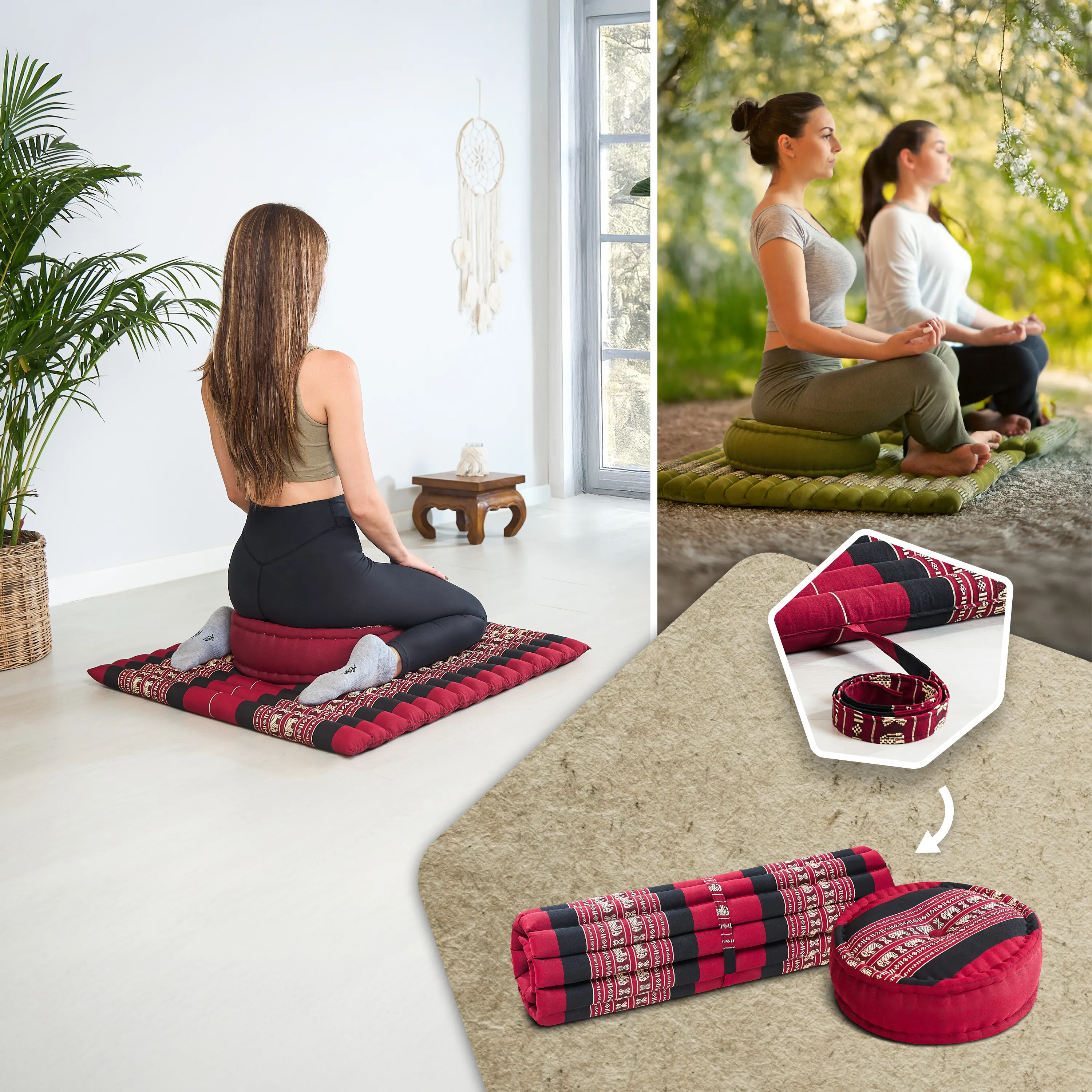 Kapok meditationskudde, set XL