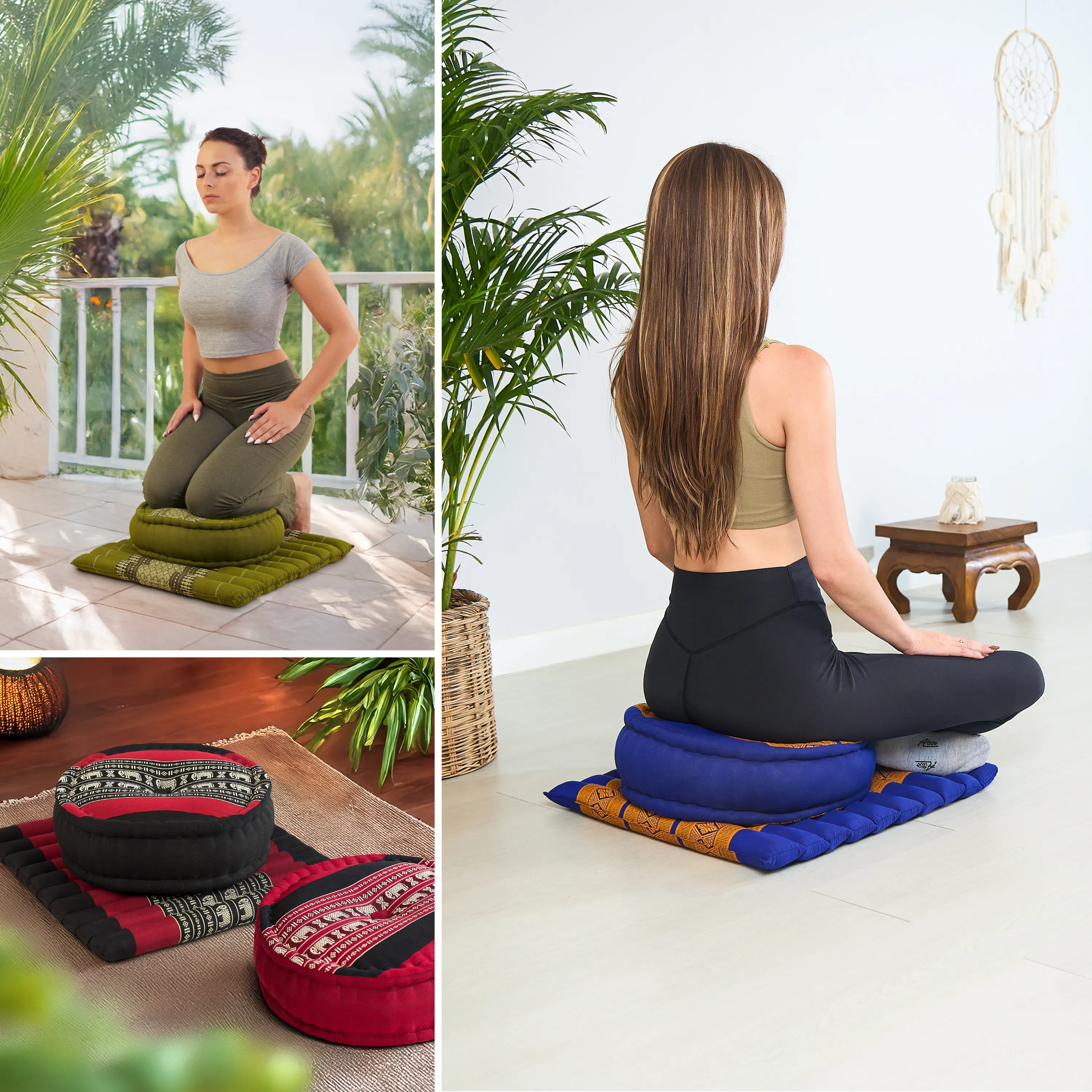 Kapok meditationskudde, set L