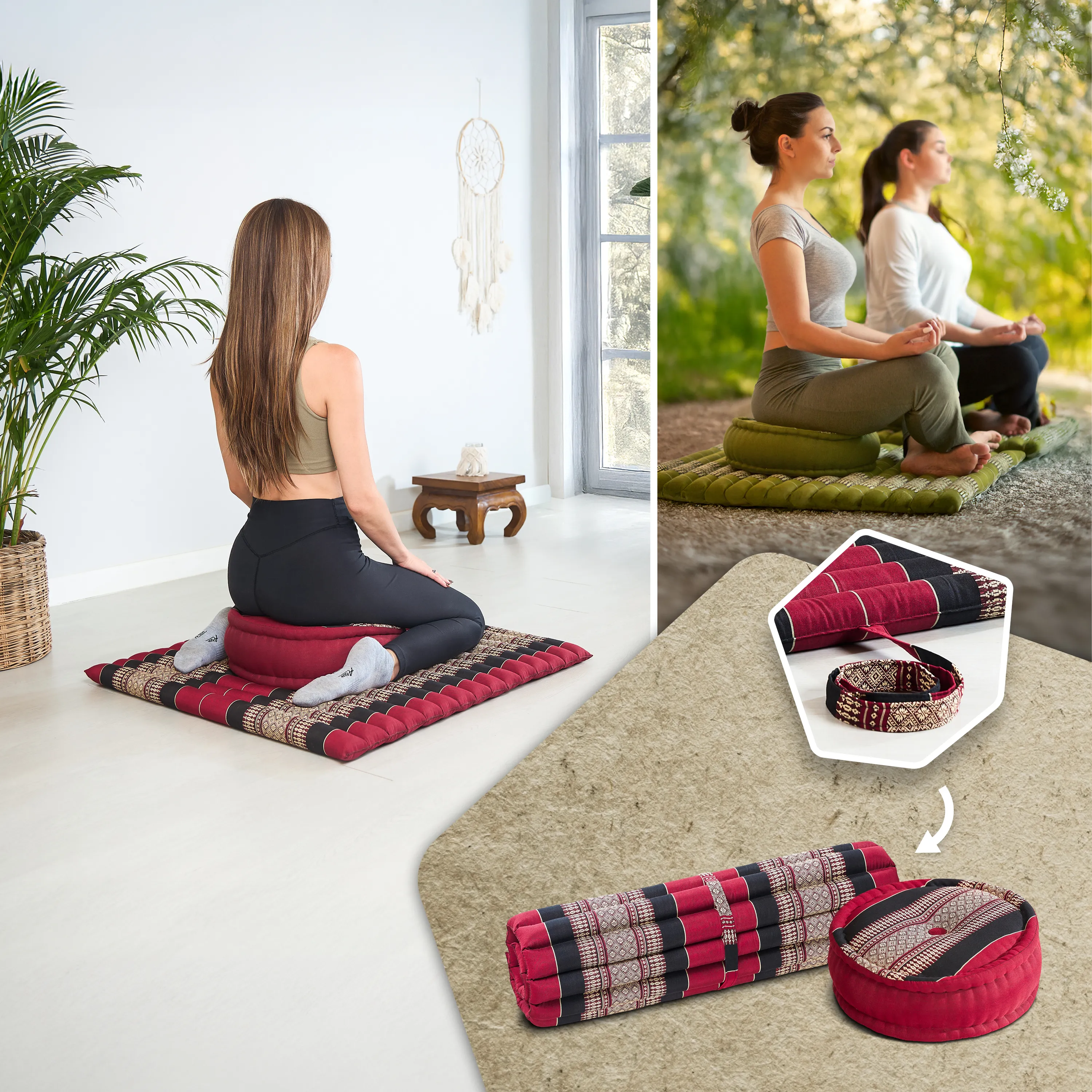 Kapok meditationskudde, set XL