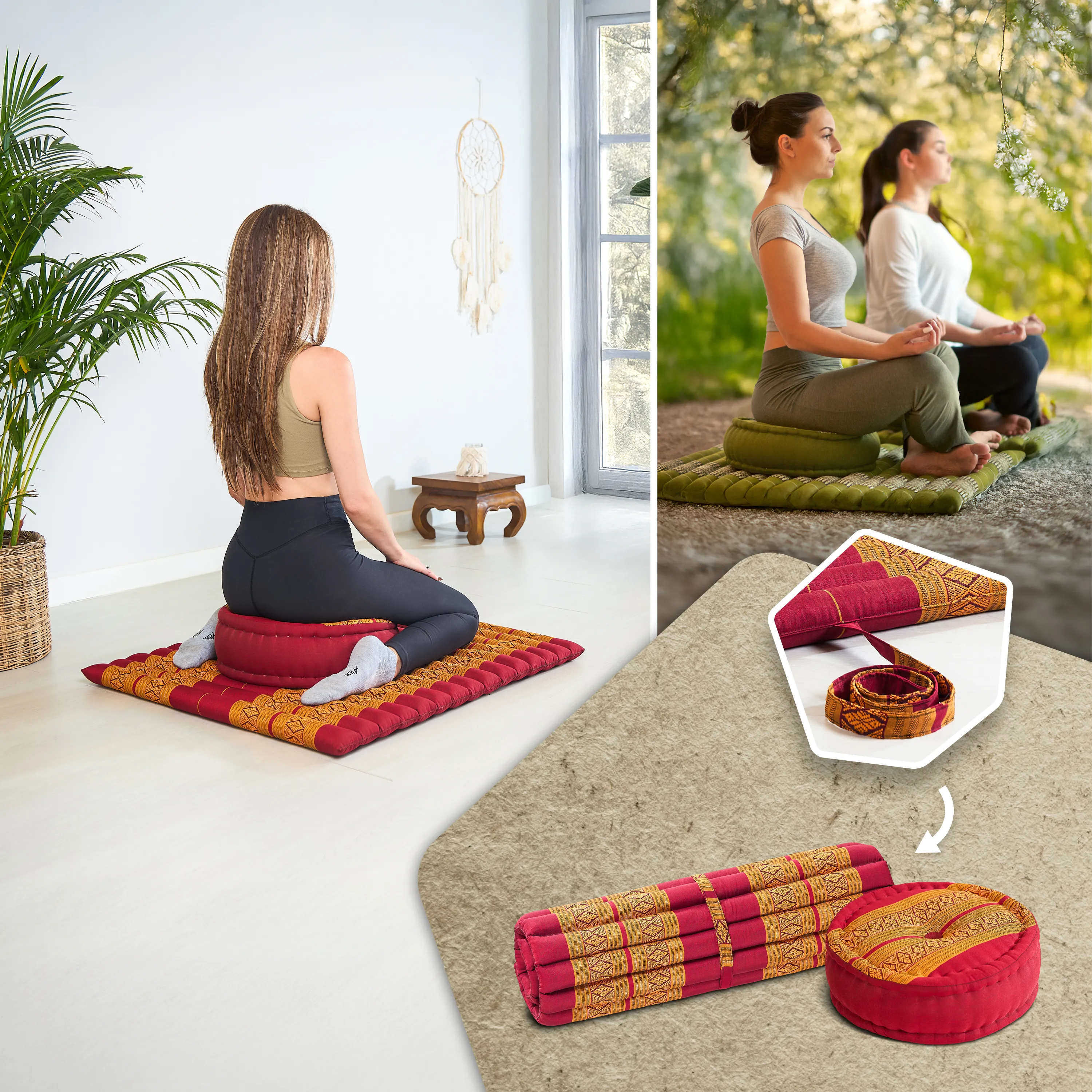 Kapok meditationskudde, set XL