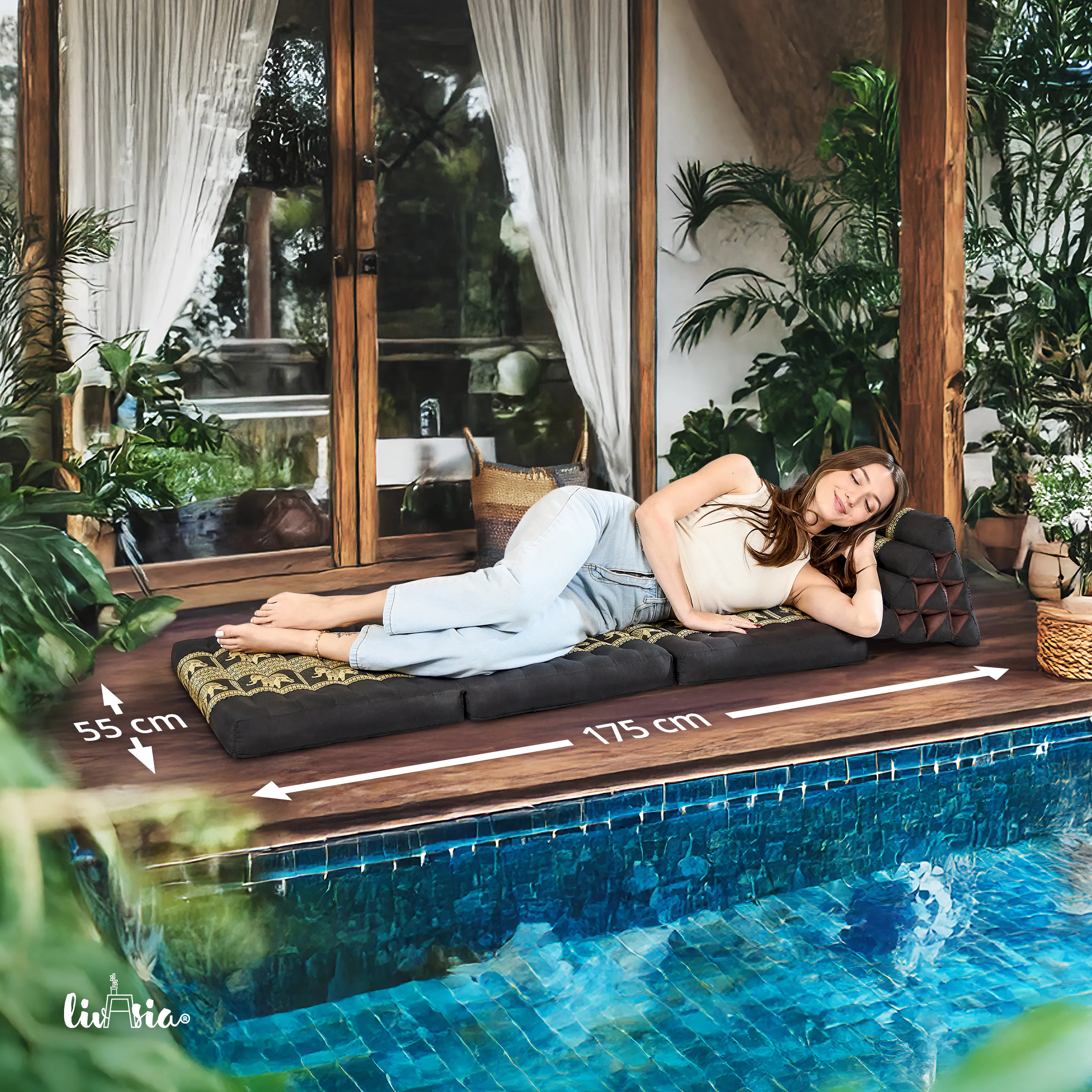 Kapok thaikudde 3 liggdelar, deluxe