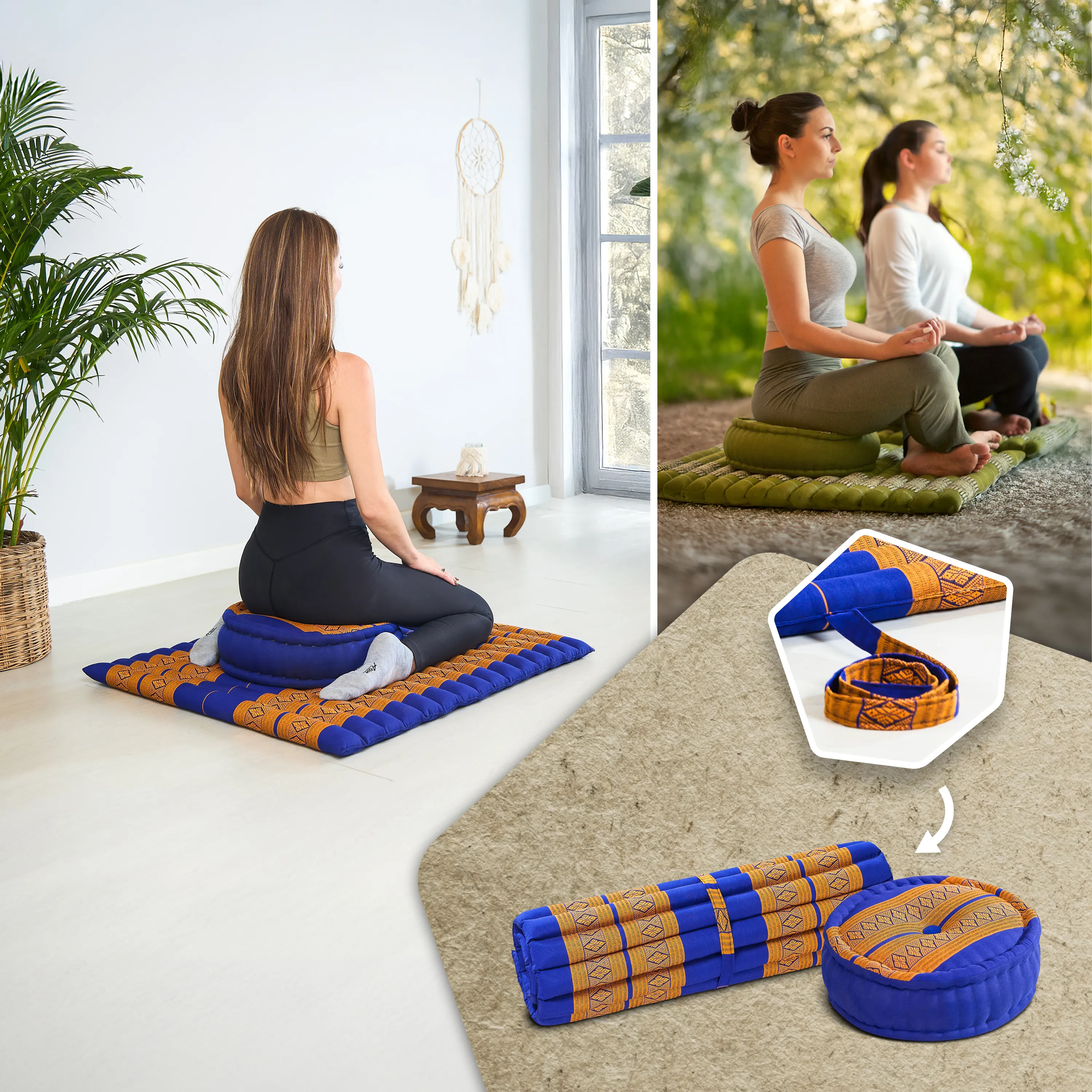 Kapok meditationskudde, set XL