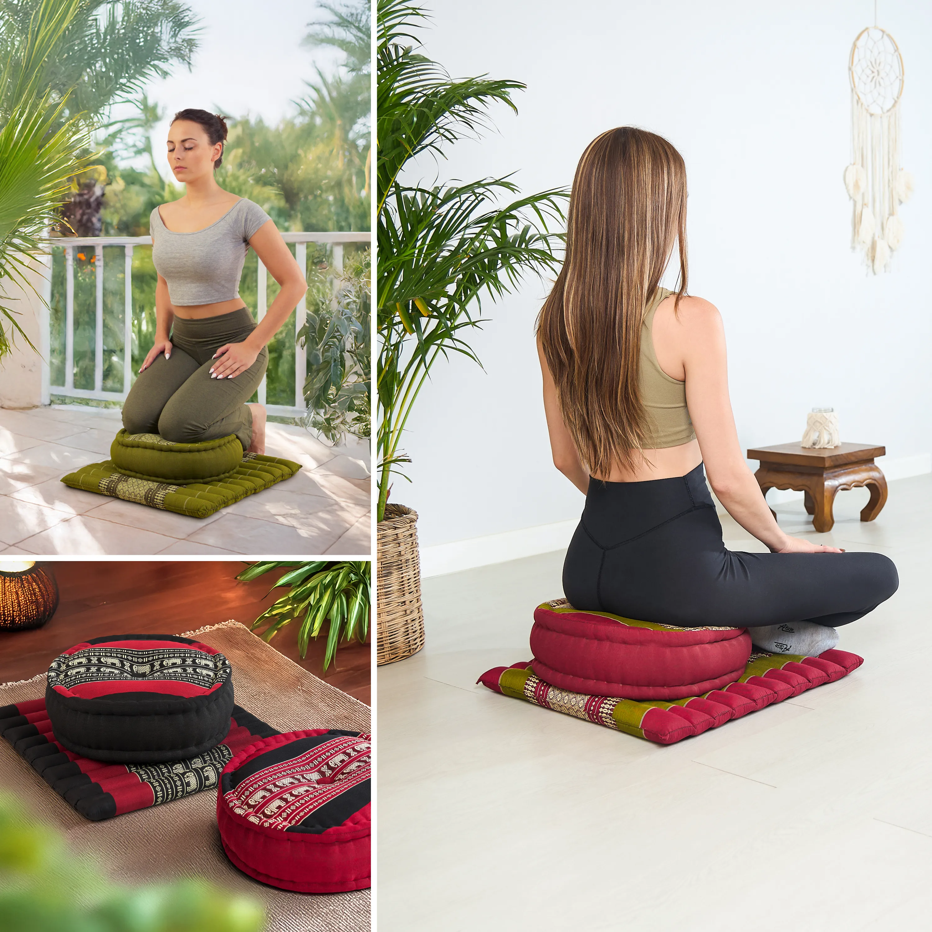 Kapok meditationskudde, set L
